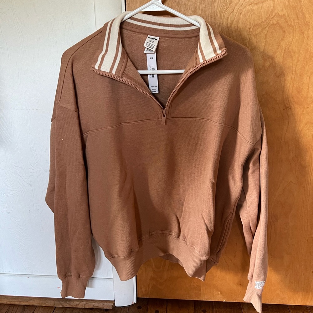 PINK Victoria's Secret Brown Zip-Up Sweater